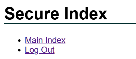 the secure index page