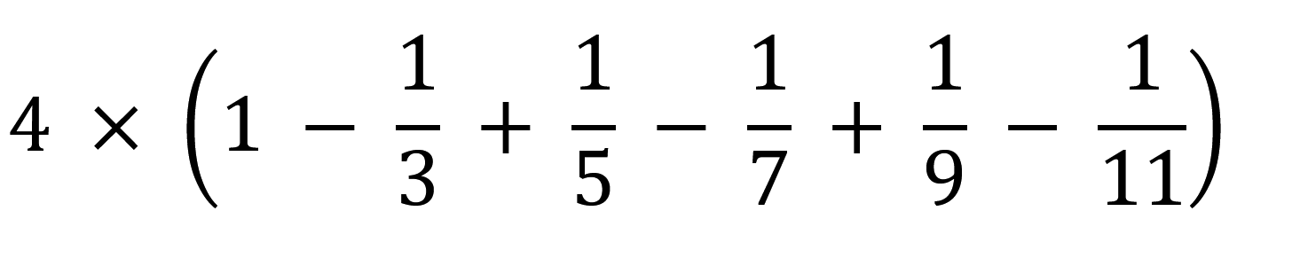 formula for approximate value of pi up to one-eleventh