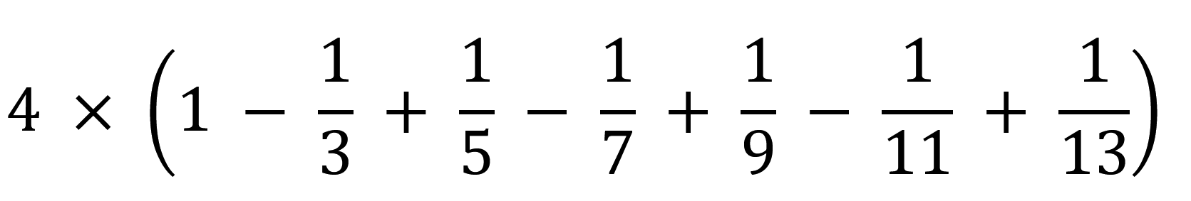 formula for approximate value of pi up to one-thirteenth