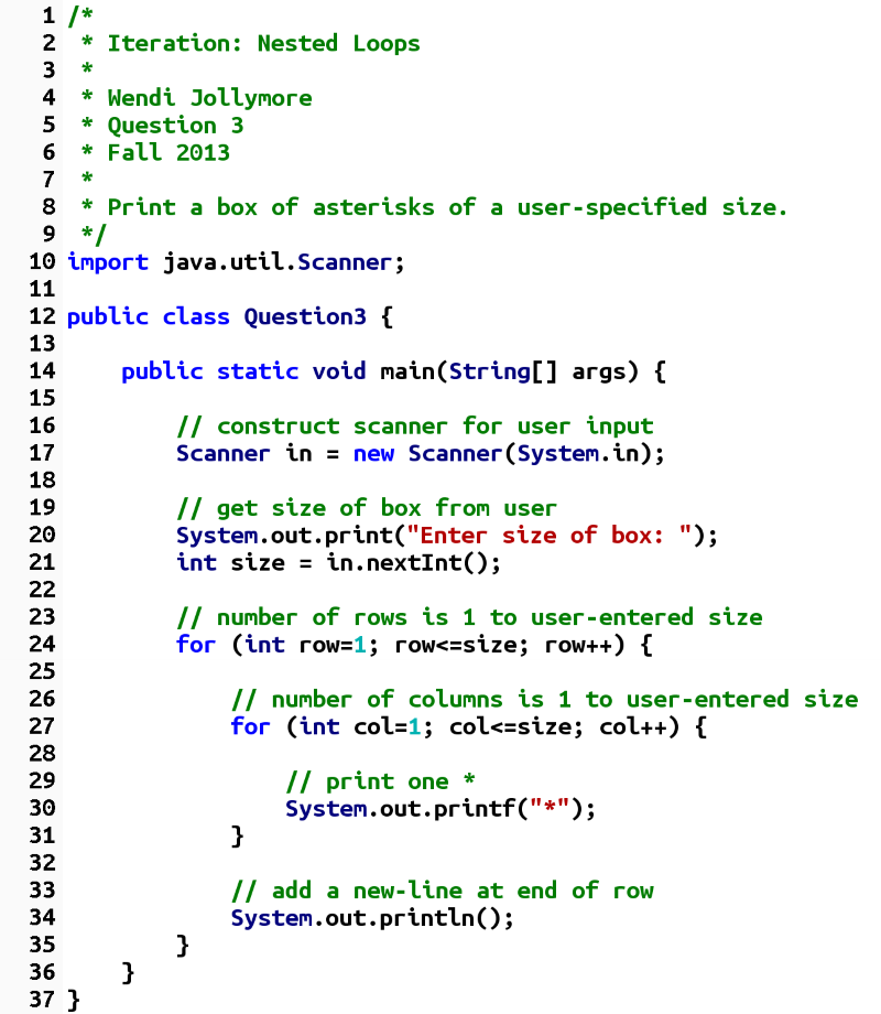 solution to question 3