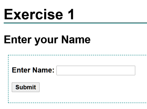 form with Enter Name field